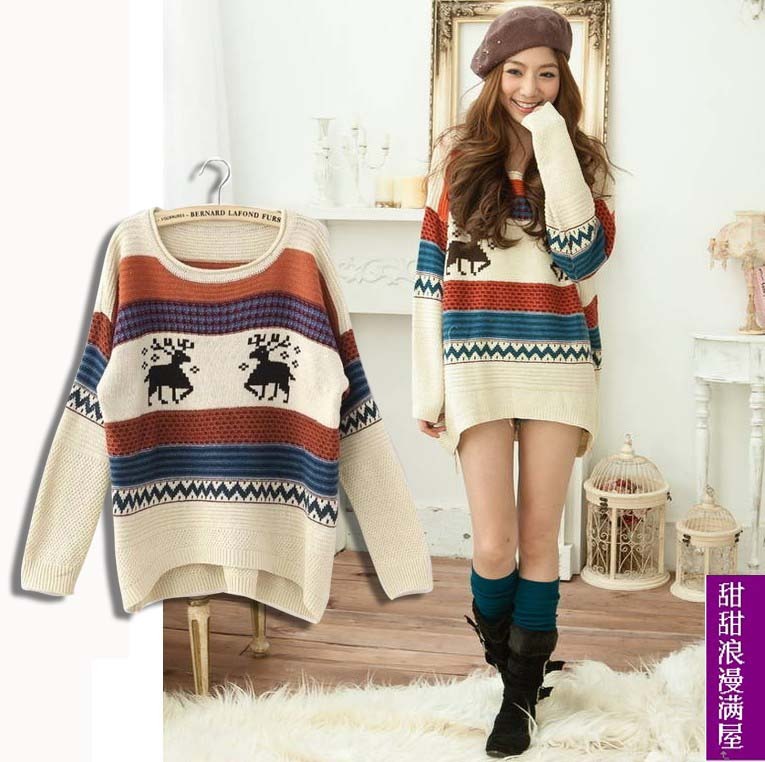 2013 autumn and winter women 68209 casual all-match loose onta sweater outerwear