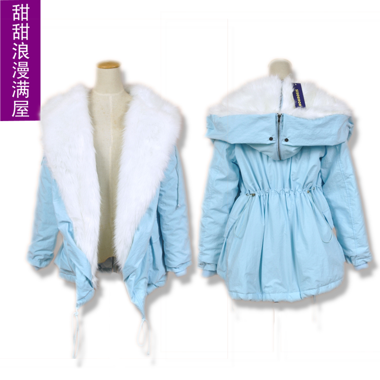 2013 autumn and winter women 885200 large loose drawstring hooded wadded jacket cotton-padded jacket outerwear