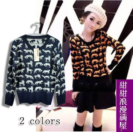 2013 autumn and winter women 896702 casual all-match onta slim pullover sweater outerwear