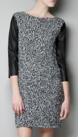 2013 autumn and winter women fashion leather patchwork one-piece dress