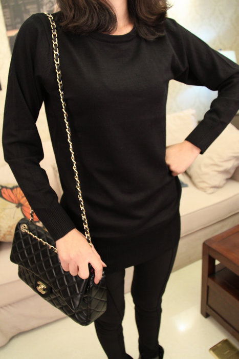 2013 autumn and winter women o-neck long-sleeve slim medium-long basic sweater pullover solid color