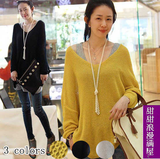 2013 autumn and winter women the casualness 440101 casual loose medium-long plus size sweater