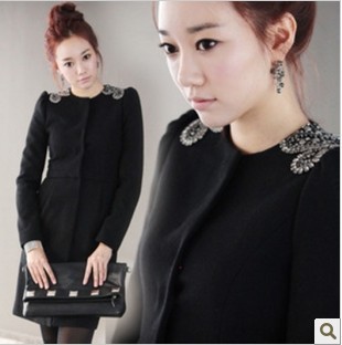 2013 autumn and winter woolen outerwear women's autumn cloak trench long-sleeve slim wool coat female FedEx free shipping