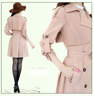 2013 autumn fashion double breasted chiffon trench