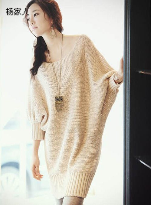 2013 autumn mix match loose sweater batwing sleeve sweater female solid color cutout slim hip sweater