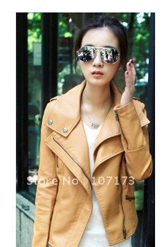 2013 Autumn Motorcycle Slim Casual Women Leather Jacket