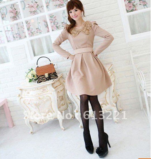 2013 autumn new arrival and winter women slim plus size skirt long-sleeve one-piece dress