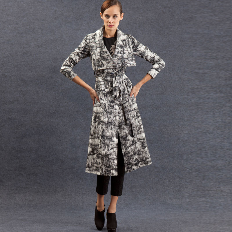2013 autumn new arrival medium-long women's autumn fashion print trench female outerwear fashion slim fy-475