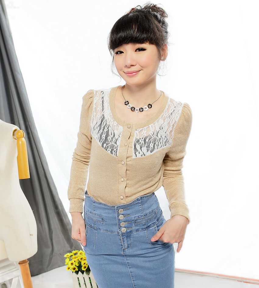 2013 autumn women's fashion knitted cutout cardigan long-sleeve sweater outerwear Free Shipping