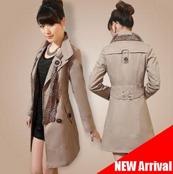 2013 autumn women's slim double breasted long-sleeve trench outerwear  send silk scarf