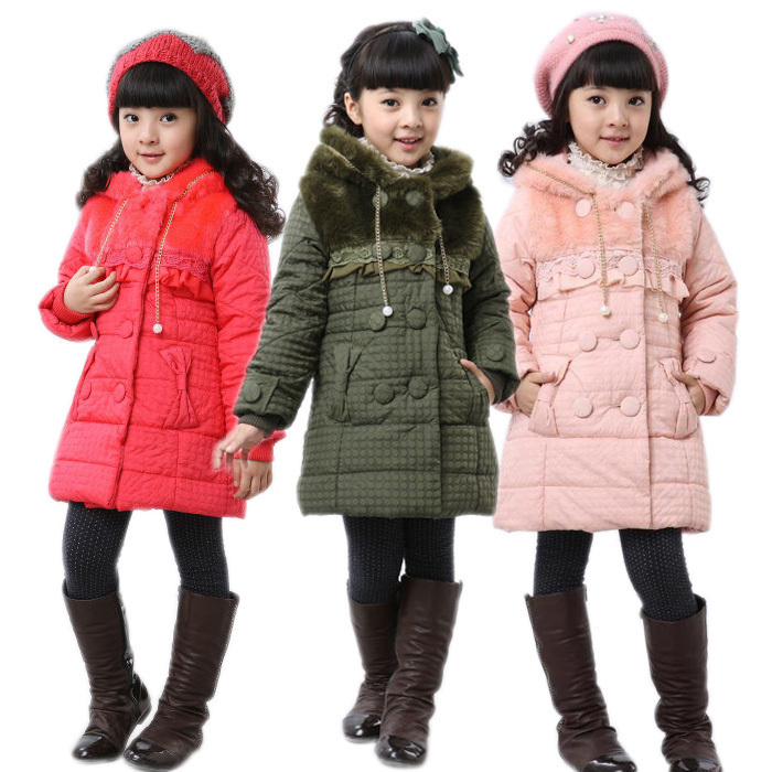 2013 baby girls clothing child wadded jacket overcoat thickening trench cotton-padded jacket outerwear
