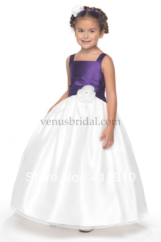 2013 Ball Gown Organza Purple and White Hot Flower Girl Dress Nice Party Wear Many Layers Well Design Fashion Princess Dress