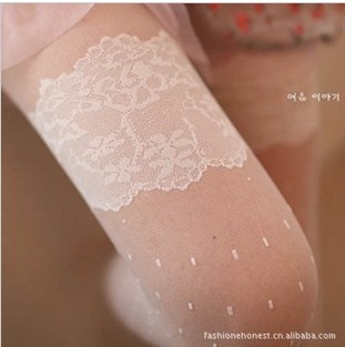 2013 BCR The princess thigh white bud silk stockings pantyhose render stockings Free shipping