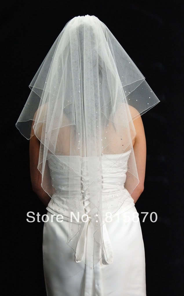 2013 best sale beautiful   free shipping beading    bridal wedding  veils