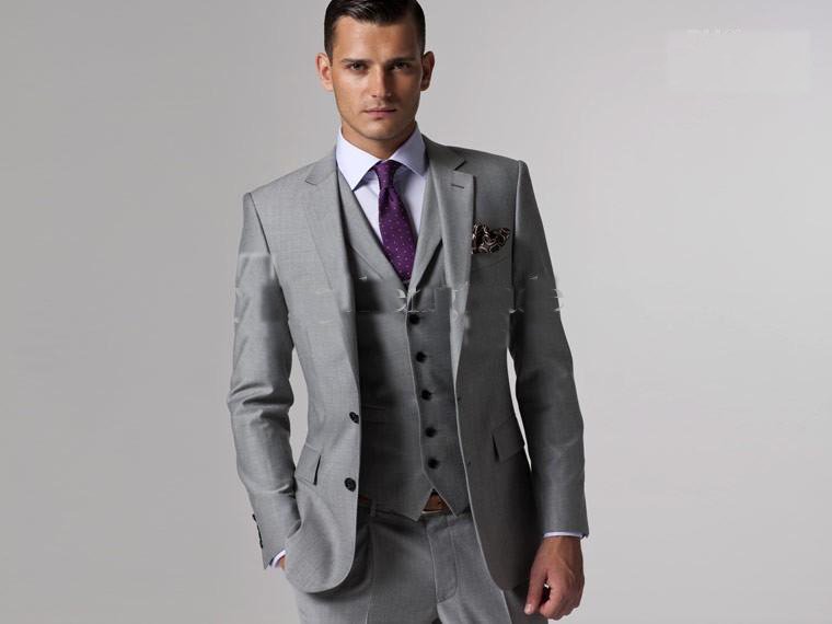 2013 Best Selling Design Men Suit Custom Made Suit Men Suit Dress Light Grey Suit 3 Pieces Men Suit Accept