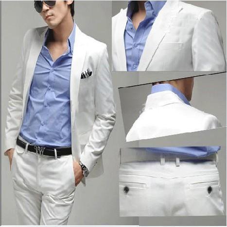 2013 Best Selling elegant White wool men suit One button Chest welt pocket Besom pockets Fully line---WQ11