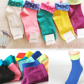 2013 Best selling woman's cotton socks ,candy color with dot cotton socks