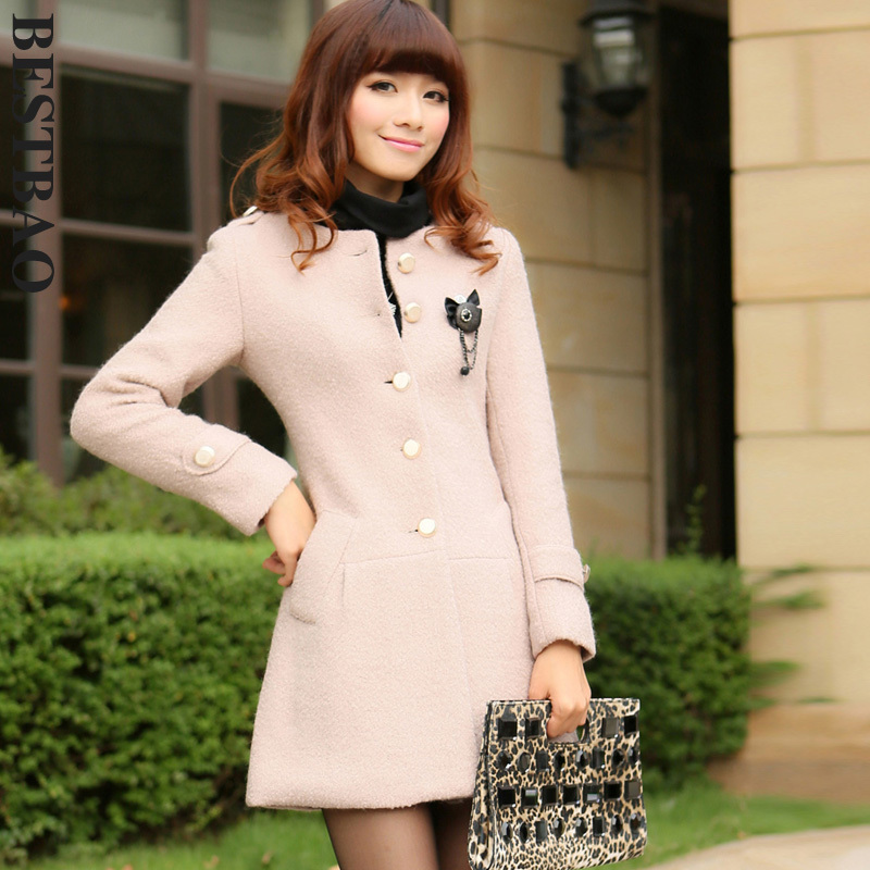 2013 bestbao 2129 woolen outerwear overcoat women's trench female outerwear