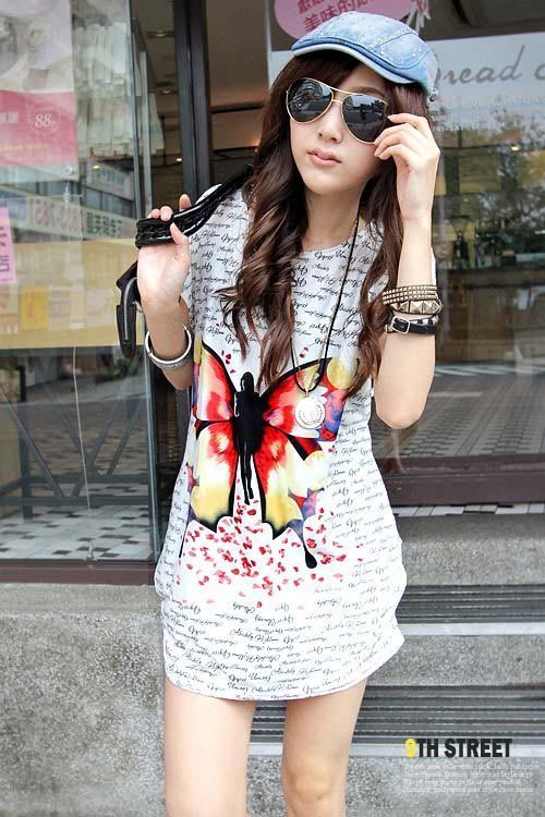 2013 Big Promotional!!! Hot Selling Women's Fashion Short Sleeve Leisure Long Loose T-shirt Free Shipping