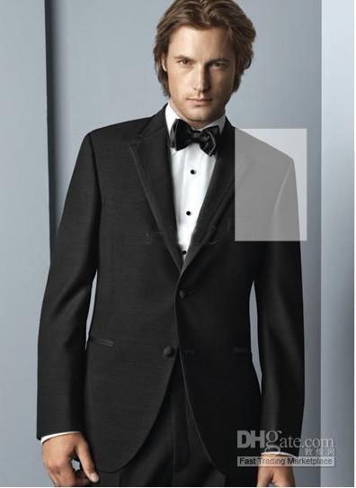 2013 black 2 button Groom Tuxedos men's wedding dress 3pcs (Jacket  Pants) for men's suits