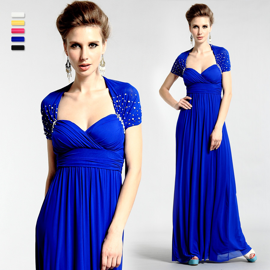 2013 blue slim formal dress ladies long evening dress banquet  dress