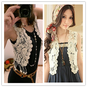 2013 bohemia cutout crochet vest knitted small cape coat mm sweater outerwear