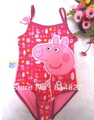 2013 brand new free shipping peppa pig girls swimsuit swimming costume swimwear bathers 6 pieces / lot