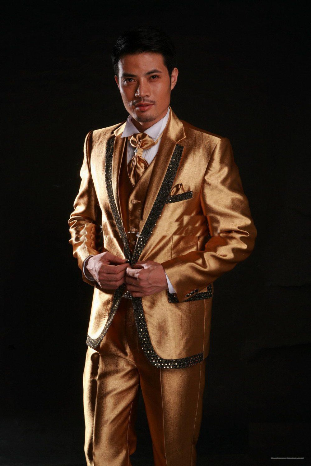 2013 Brand New Men's Suits Gold Wedding Tuxedo Formality Suit Lounge Suit BEST QUALITY