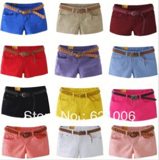 2013 candy-colored shorts, summer elastic shorts, casual pants, women jeans, pants, multi-colored shorts, summer, fashion ladies