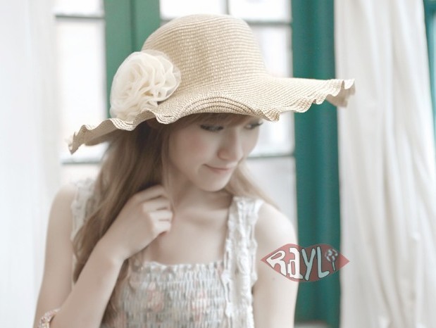2013 cap wave big along the cap sun-shading hat two-color paper strawhat