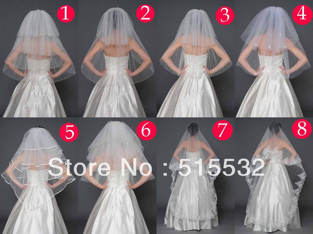 2013 Cheapest Bridal Veils for Brides Free Style Free Shipping
