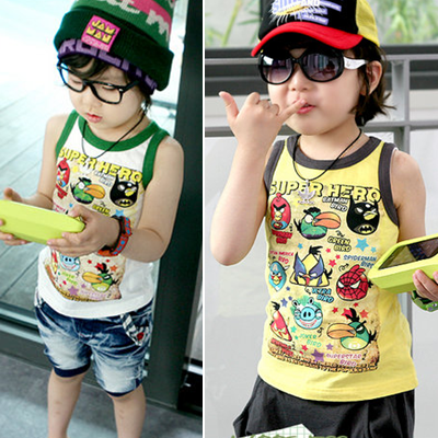 2013 child vest male clothing baby girls sleeveless T-shirt 100% 12b-5 cotton vest