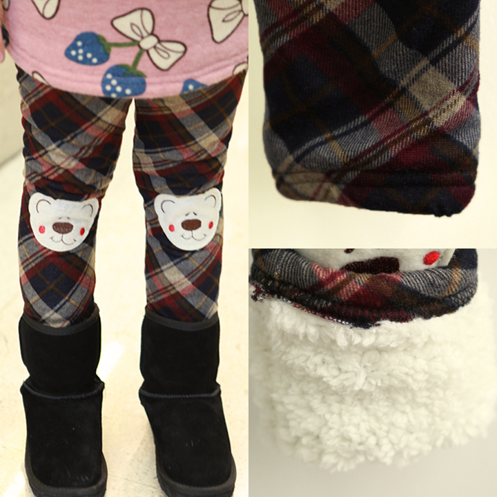 2013 children's autumn and winter clothing bear fabric baby child female child legging long trousers z0239