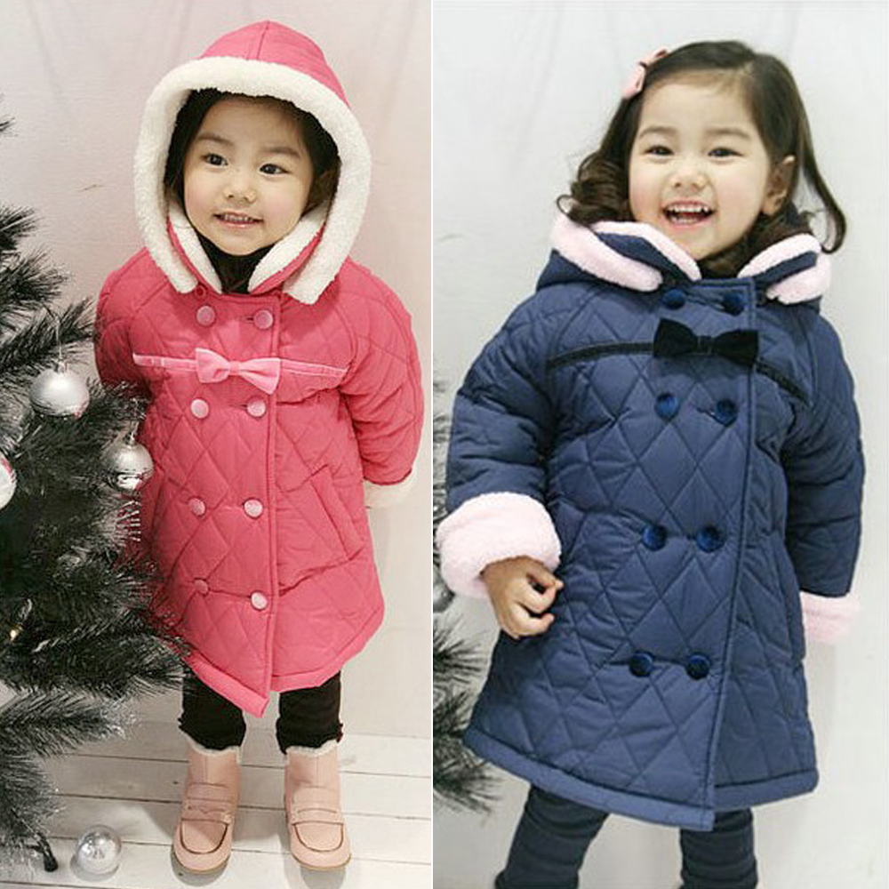 2013 children's baby child clothing overcoat female winter child princess trench baby plus velvet outerwear wadded jacket