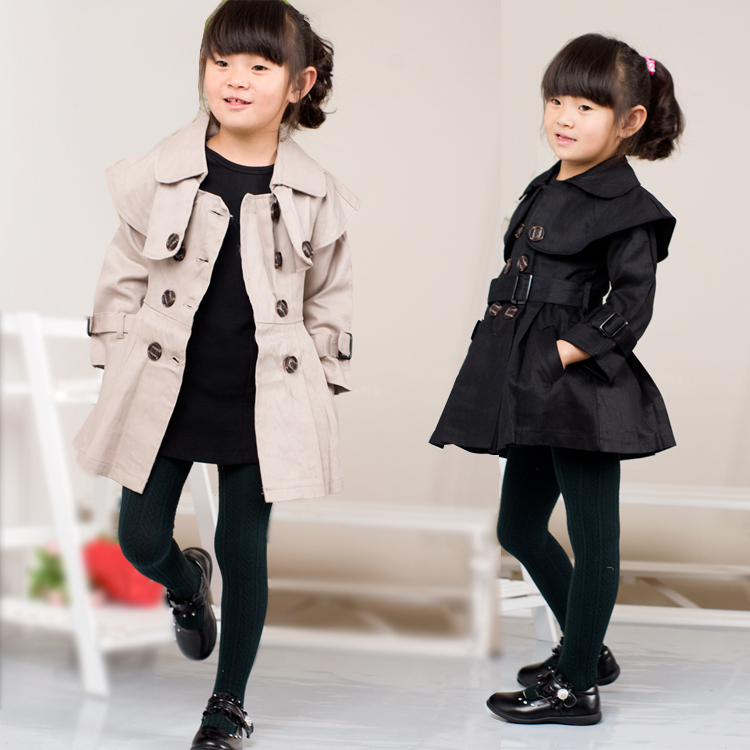 2013 children's clothing autumn female child trench elegant slim outerwear double breasted trench child y278
