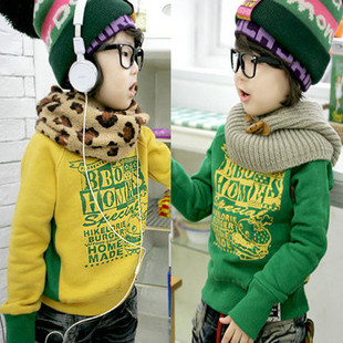 2013 children's clothing child fleece spring and autumn sweatshirt male female child top 6d-2 hamburger sweatshirt