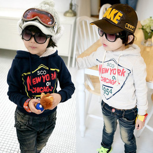2013 children's clothing spring child sweatshirt boys clothing girls clothing with a hood outerwear letter 1954
