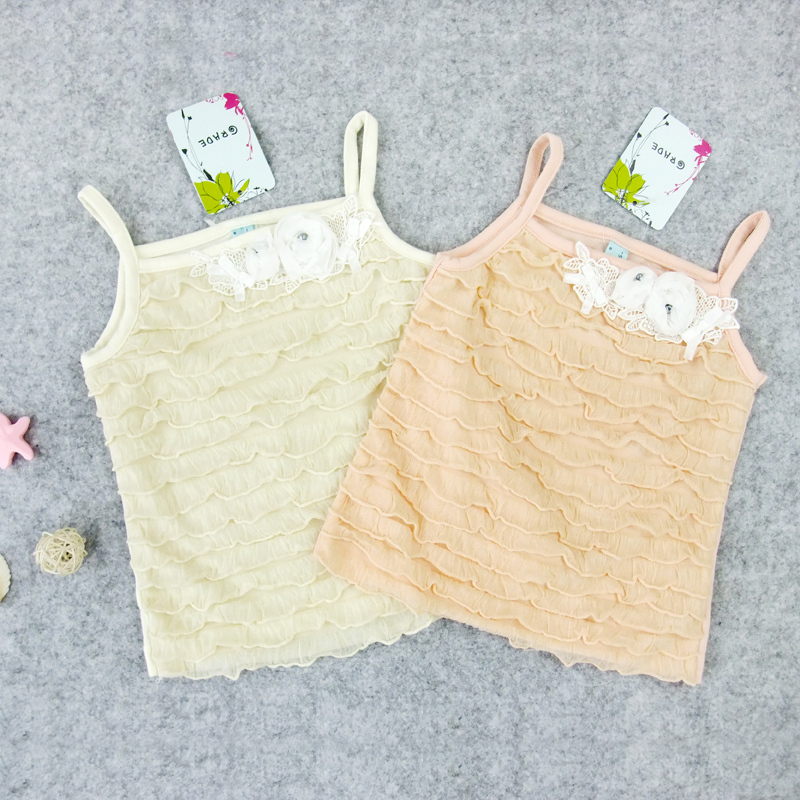 2013 children's clothing summer female child knitted spaghetti strap girls summer top clothing q839