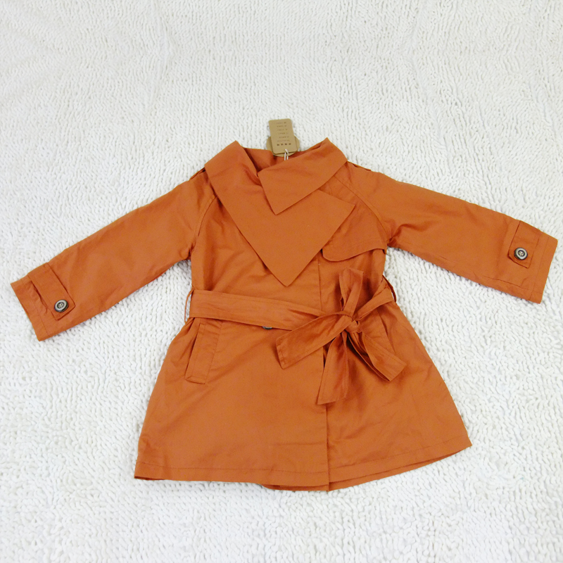 2013 children's spring clothing female child turn-down collar trench outerwear 2 q1080