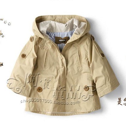 2013 children's spring clothing single breasted ploughboys z male female unisex child trench fabric
