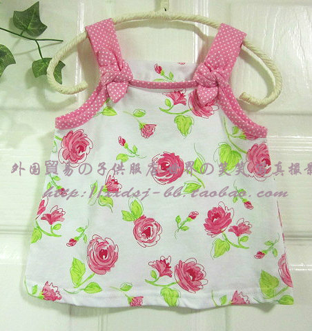 2013 children's summer clothing fashion female child baby newborn baby princess 100% cotton spaghetti strap top small vest
