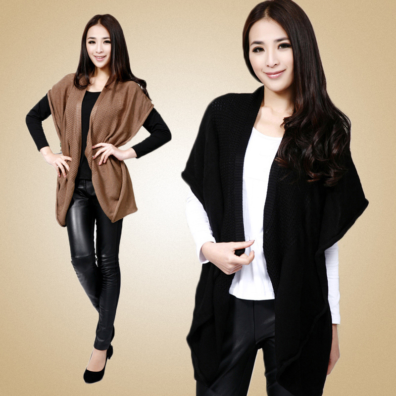 2013 classic hot-selling loose all-match sweater cape style sleeveless cardigan fashion magicaf casual sweater