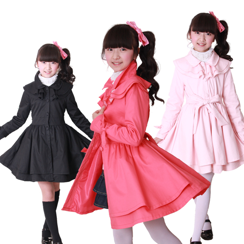 2013 classic spring big children's clothing princess dress shirt trench child female child outerwear