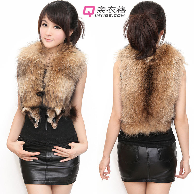 2013 Clothing fur raccoon fur vest outerwear short design women's