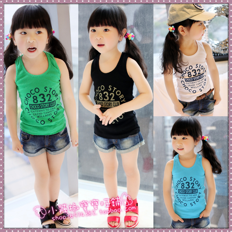 2013 clothing girls candy color thread all-match vest