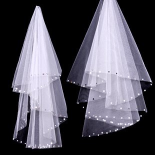 2013 Colour small flower paillette bride married short veil single tier wedding veil wedding dress