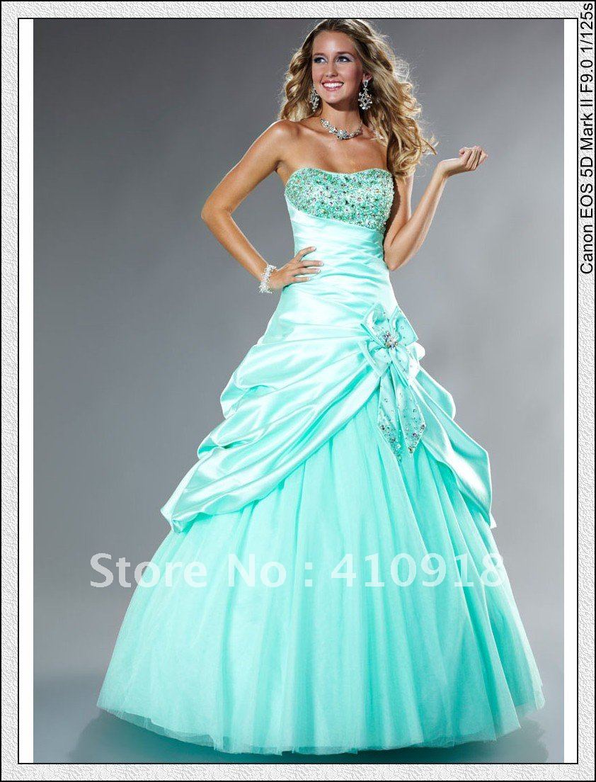 2013 custom made A-Line fresh color floor length back lace up quinceanera dress