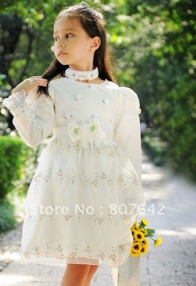 2013 Customed sizes Beautiful flower girl dress A line Top quality cheap price accept western union Sky-474