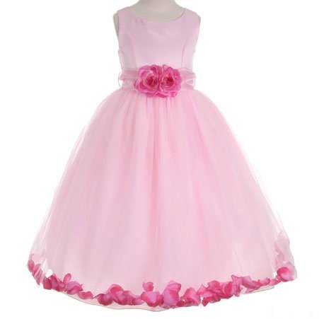 2013 Cute Angel Pink Sleeveless Taffeta Flower Girl Dress