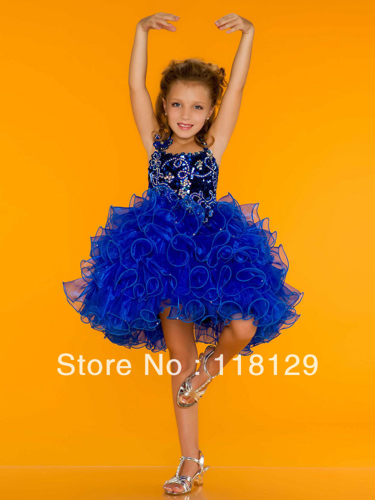 2013 Cute Halter  Children Dresses Sequins Organza BallGown  Knee-Length Sleeveless  Flower Girl Dresses 2280